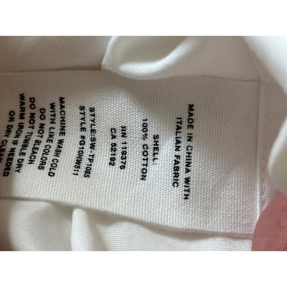 Helmut LangWhite Sleeveless Top Tunic Shirt Dress Tie Back Mandarin CollarPocket - Picture 16 of 16